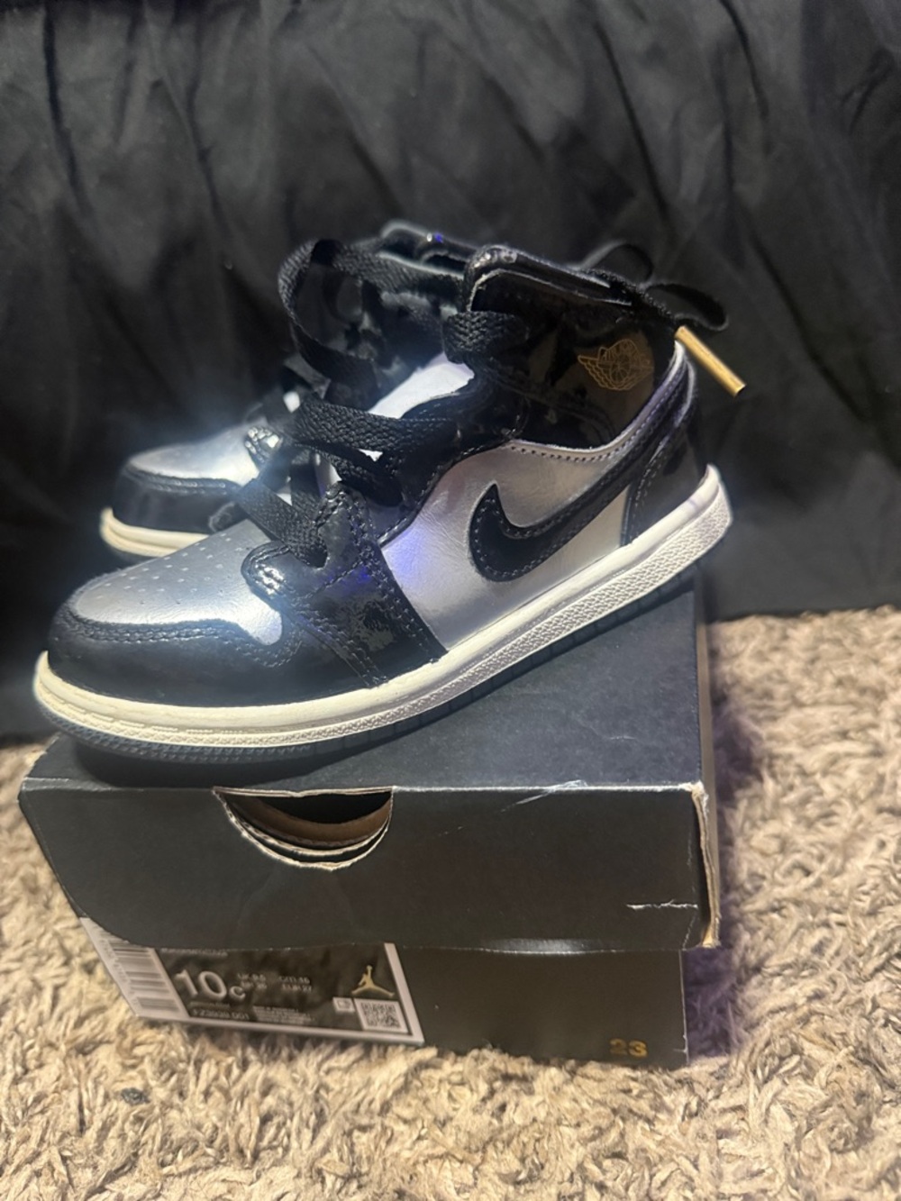 Jordan Kids Black and White Sneakers